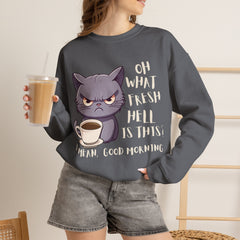 Oh, What Fresh Hell Is This? Coffee Crewneck Sweatshirt - Sarcastic