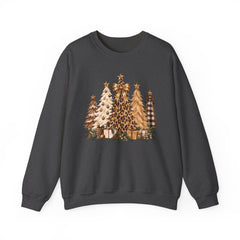 Leopard & Neutral Christmas Trees Crewneck Sweatshirt
