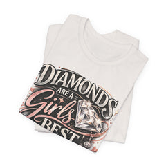 Diamonds Are a Girl's Best Friend T-Shirt – Retro Script Diamond Graphic Tee