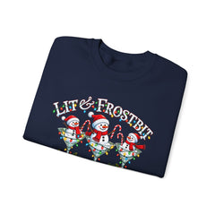 Lit & Frostbit Design | Festive Christmas Martinis, Winter Parties, Snowman Apparel, Christmas Party Sweatshirt