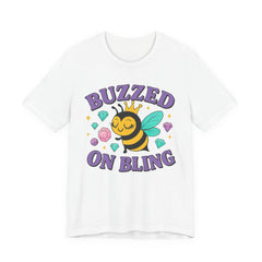 Buzzed on Bling - Bee T-Shirt | Fun Unisex Tee for Bee Lovers and Jewelry Lovers alike