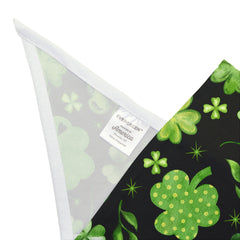 St. Patrick's Day Pet Bandana - Clover Print on Black