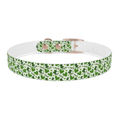 Dog Collar - Green Leprechaun Hats and Green Hearts Design