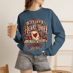 "Wanted: The Heart Thief" Vintage Valentine Graphic
