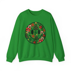 Christmas Smiley Crewneck Sweatshirt — Festive Holiday Smile Graphic