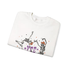 Yee Haw Skeletons Sweatshirt - Cozy Unisex Crewneck for Halloween, Fall Fashion, Casual Outfits, Gift for Cowpoke Enthusiasts, Western Style