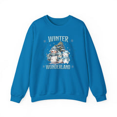 Winter Wonderland with Snowmen - Crewneck Sweatshirt -  Blue Design