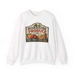Roadside Produce Co. Crewneck Sweatshirt — Vintage Farmstand Graphic- Southern Heritage