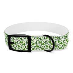 Dog Collar - Green Leprechaun Hats and Green Hearts Design