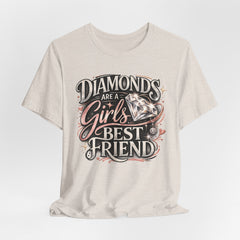 Diamonds Are a Girl's Best Friend T-Shirt – Retro Script Diamond Graphic Tee