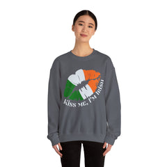 St. Patrick's Day Unisex Crewneck- “Kiss Me, I’m Irish” Flag Lips