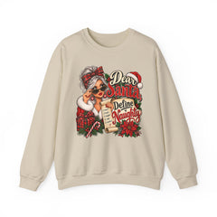 Christmas Sweatshirt - "Dear Santa Define Naughty" Festive Holiday Crewneck