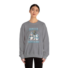 Winter Wonderland with Snowmen - Crewneck Sweatshirt -  Blue Design