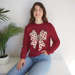 Valentine Heart Bow Sweatshirt — Cute Ribbon Graphic Crewneck