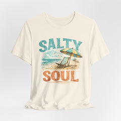 Salty Soul Beach T-Shirt — Vintage Umbrella & Chair Summer Tee