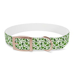 Dog Collar - Green Leprechaun Hats and Green Hearts Design