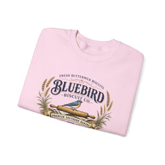 Bluebird Biscuit Co. Crewneck Sweatshirt — Vintage Bakery Logo Pullover