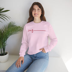 Love Script Crewneck Sweatshirt — Minimal Red Handwritten Design
