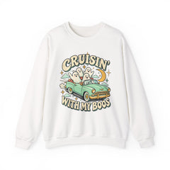 Cruisin' With My Boos Sweatshirt — Cute Ghost Halloween Crewneck