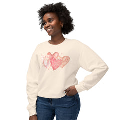 Watercolor Hearts Crewneck Sweatshirt — Valentine's Day Romantic Pullover