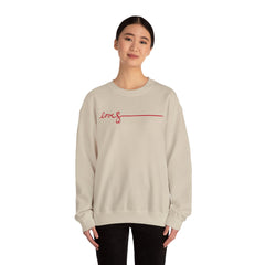 Love Script Crewneck Sweatshirt — Minimal Red Handwritten Design