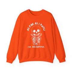 As Far As I Know, I'm Delightful Skeleton Sweatshirt, Crewneck, Halloween Outfit, Casual Wear, Cozy Gift