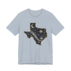 Texas Night Sky Tee — Celestial Moon & Stars State Graphic T-Shirt