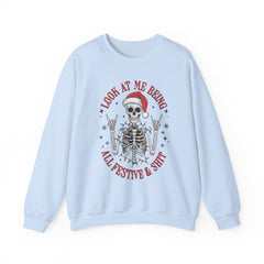 Christmas Skeleton Unisex Sweatshirt - Rude Humor - Party Sweatshirt- Holiday Humor