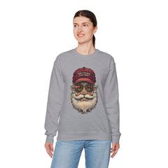 Santa With 'Make Christmas Great Again' Cap Crewneck Sweatshirt
