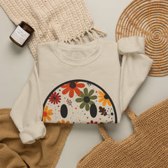 Floral Smile Sweatshirt — Retro Fall Flowers Smiley Crewneck