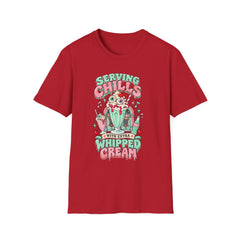 T-Shirt — "Serving Chills" Retro Dessert Graphic Tee (Extra Whipped Cream) - BP - Halloween