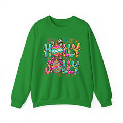 Holly Jolly Crewneck Gildan Sweatshirt — Colorful Christmas Ornament Holiday Sweater
