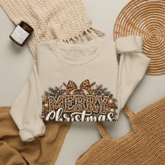 Merry Christmas Vintage Pinecone Design- Leopard Print