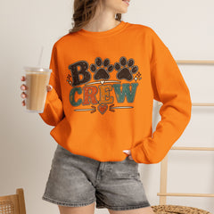 Dog Crew Sweatshirt – "B Crew" Paw Print Graphic Crewneck