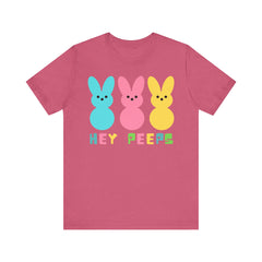 Hey Peeps Unisex Jersey Tee - Fun Easter Graphic T-Shirt