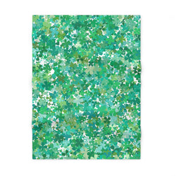 St. Patrick's Day Soft Fleece Dog Blanket - Shades of Green Shamrock Design