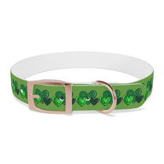 Copy of Dog Collar - Green Leprechaun Hats and Green Hearts Design