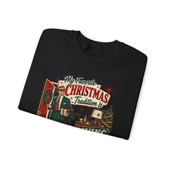 "My Favorite Christmas Tradition is Leaving Early" Vintage Holiday Christmas Crewneck