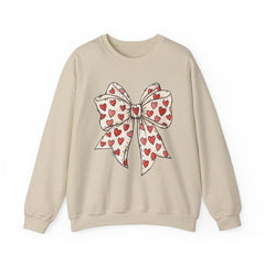 Valentine Heart Bow Sweatshirt — Cute Ribbon Graphic Crewneck