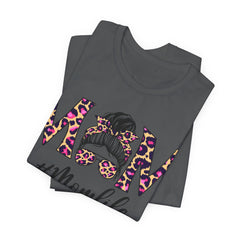 Mom Life Cheeta Print Unisex Jersey Tee - Fun Floral Design for Mothers