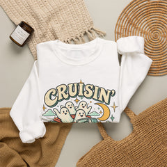 Cruisin' With My Boos Sweatshirt — Cute Ghost Halloween Crewneck