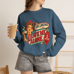 Retro Rosie 'Leave Me Alone' Vintage Pin-Up Graphic Sweatshirt- Valentine