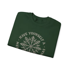 “Have Yourself a Merry Little Christmas” Snowflake Gildan Crewneck Sweatshirt