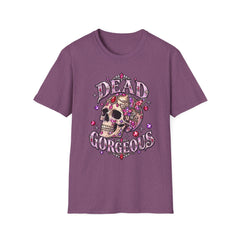 "Dead Gorgeous" T‑Shirt- Skull Floral- Halloween Vibes