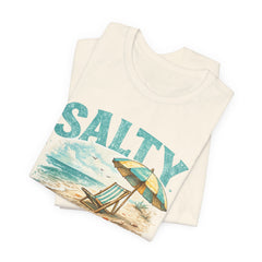 Salty Soul Beach T-Shirt — Vintage Umbrella & Chair Summer Tee