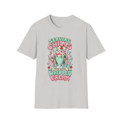 T-Shirt — "Serving Chills" Retro Dessert Graphic Tee (Extra Whipped Cream) - BP - Halloween