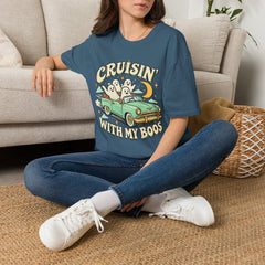 Cruisin' With My Boos T-Shirt — Cute Retro Ghosts Driving Graphic Halloween BP