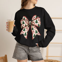 Christmas Bow Crewneck Sweatshirt — Festive Holiday Bow Sweatshirt