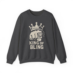 Bling King Sweatshirt, Cozy Crewneck, Gift for Him, Streetwear Style, Bomb Party,  Casual Fashion