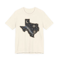 Texas Night Sky Tee — Celestial Moon & Stars State Graphic T-Shirt